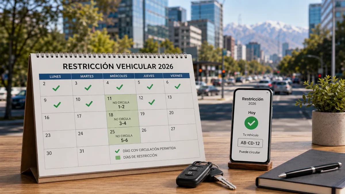 Calendario de restricción vehicular 2026 en Santiago